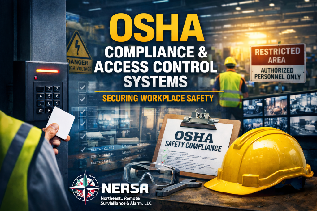 OSHA compliance supported by enterprise access control systems with restricted area enforcement and unified security by Northeast Remote Surveillance and Alarm, LLC
