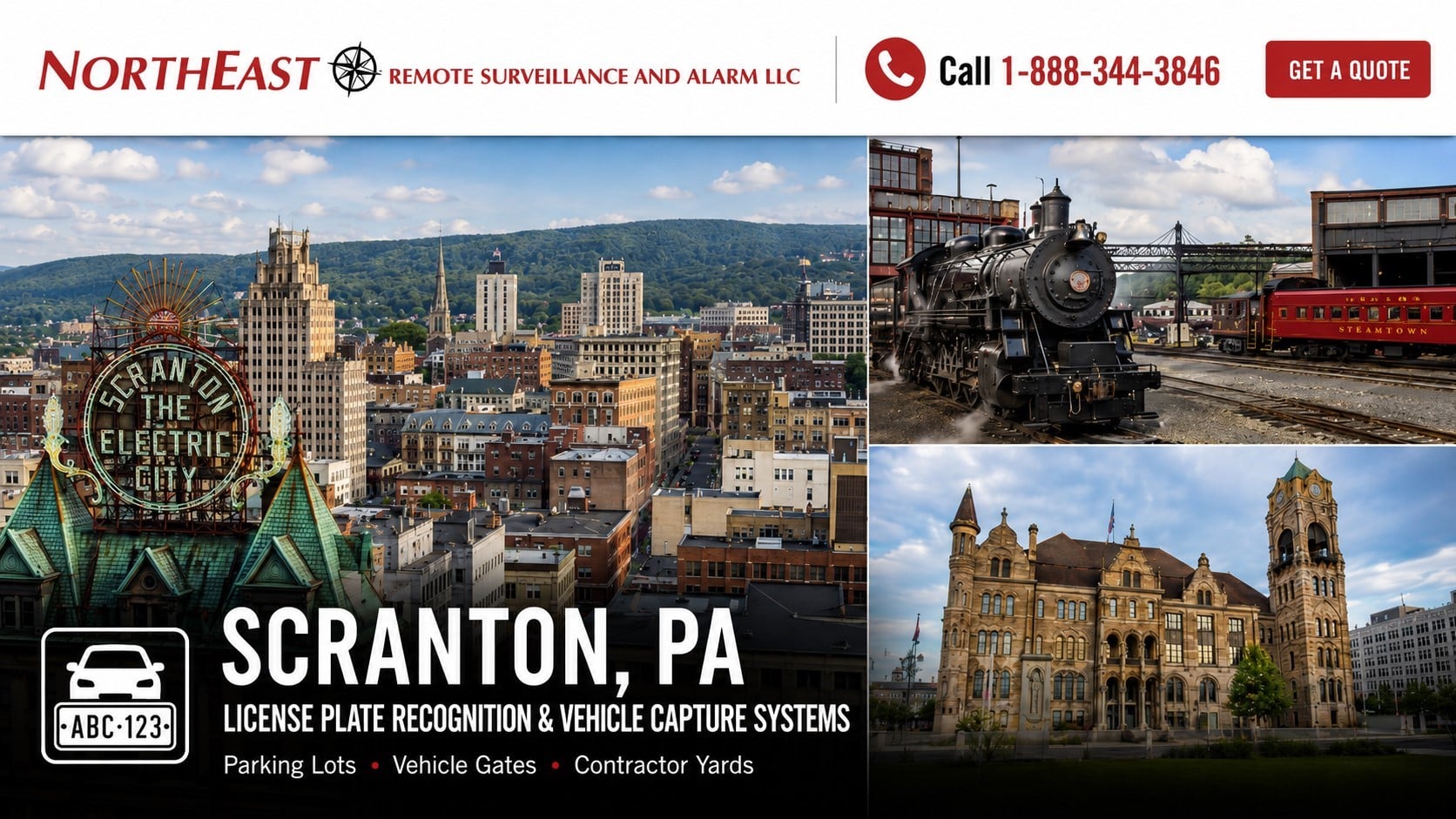 Scranton vehicle access and license-plate security.