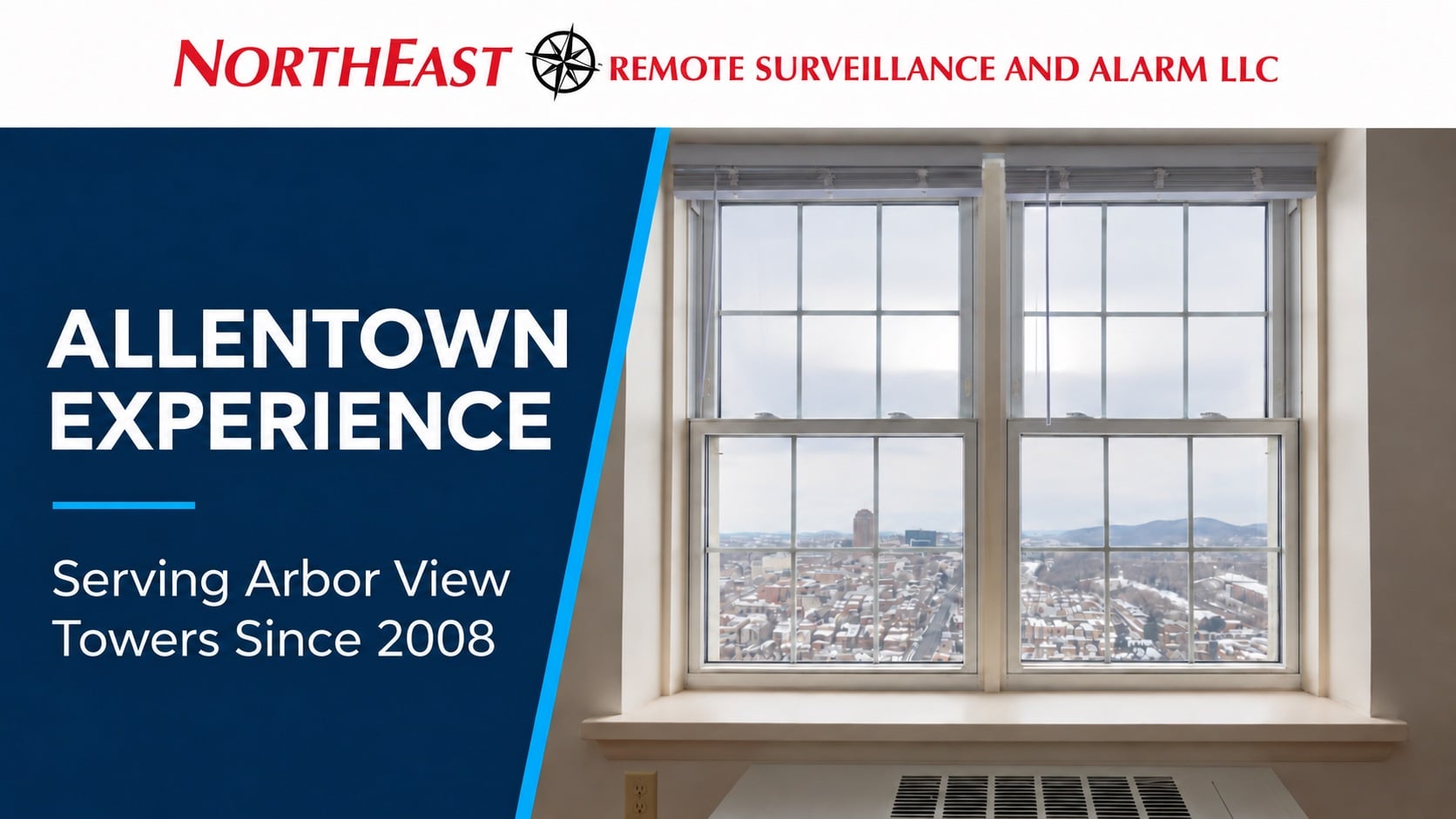 Allentown experience: serving Arbor View Towers since 2008, with a view across the city.