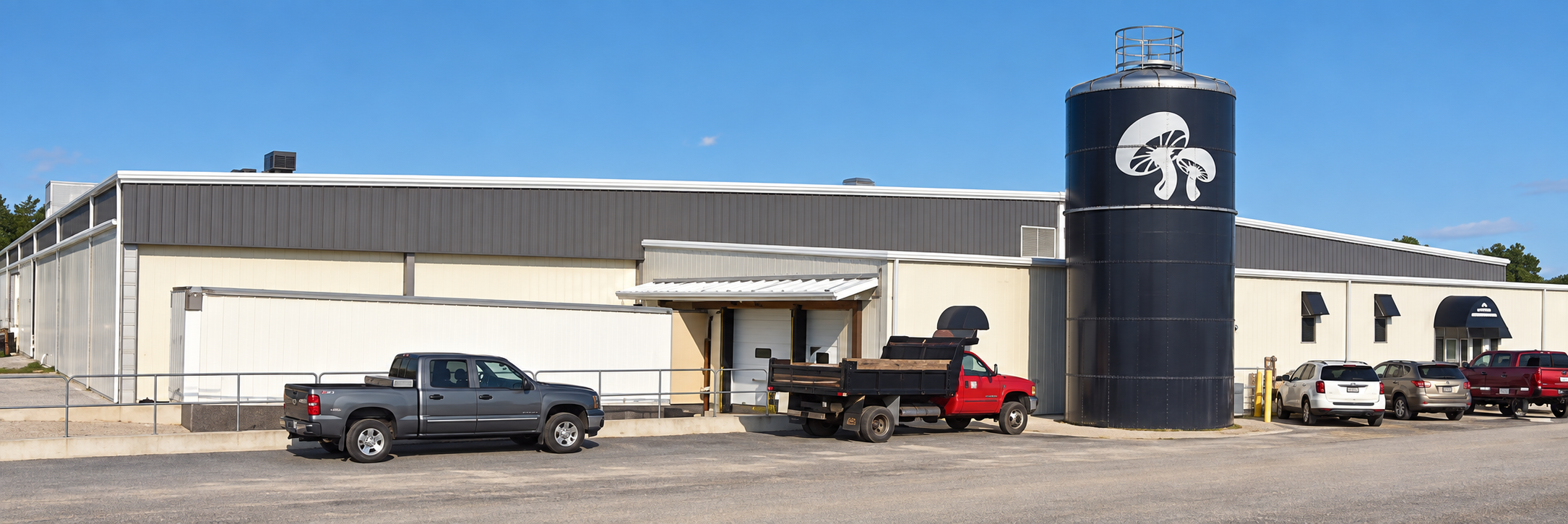 Phillips Mushroom Farms growing facility in Warwick, Maryland; customer-supplied image enhanced for presentation