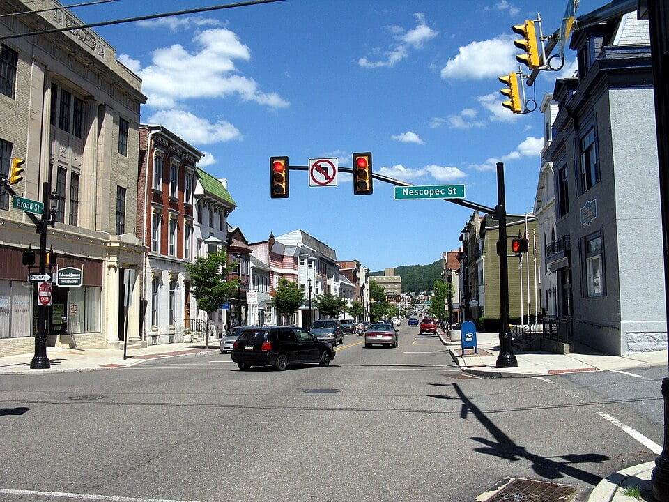 Broad Street in downtown Tamaqua, Pennsylvania
