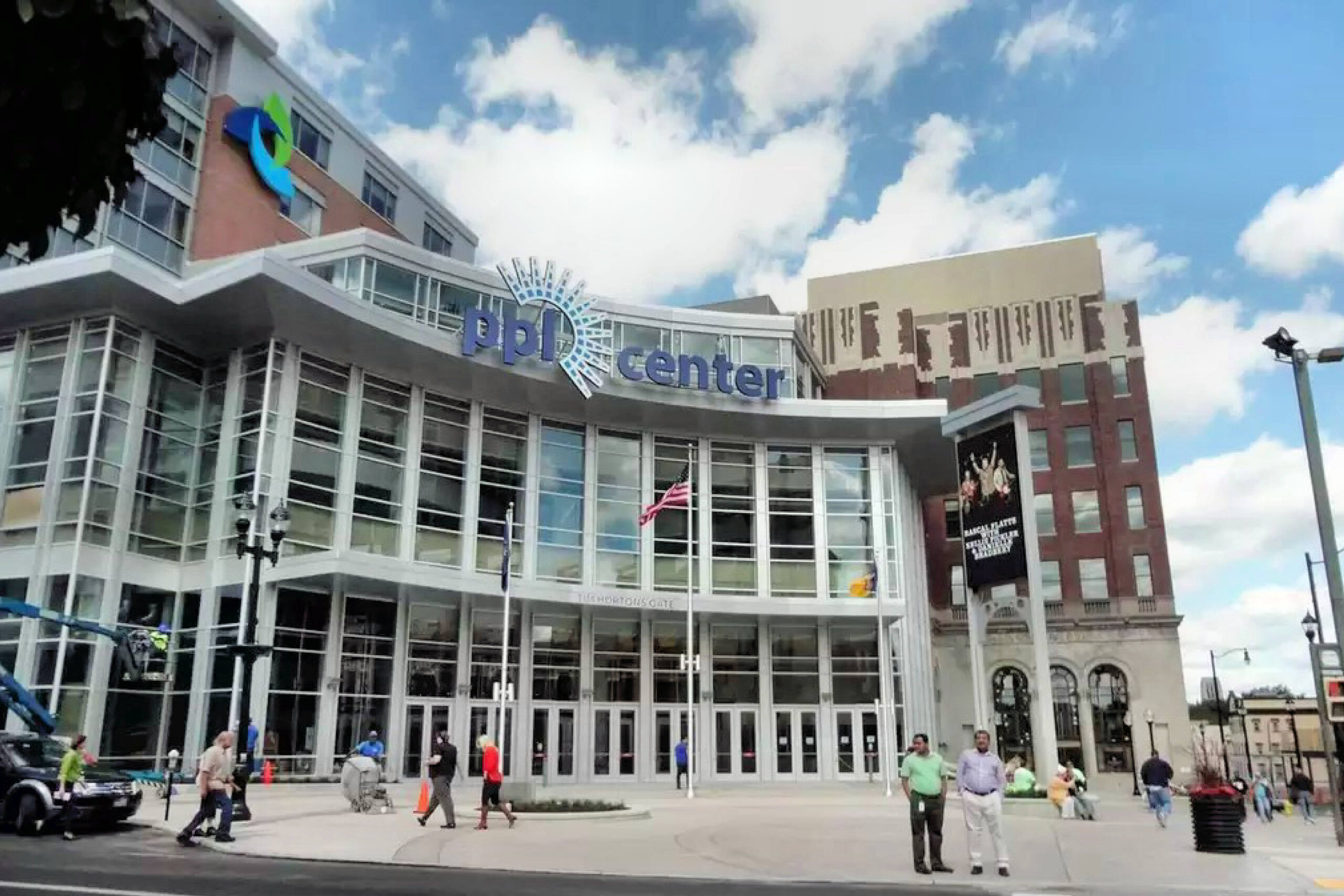 PPL Center exterior in downtown Allentown, Pennsylvania