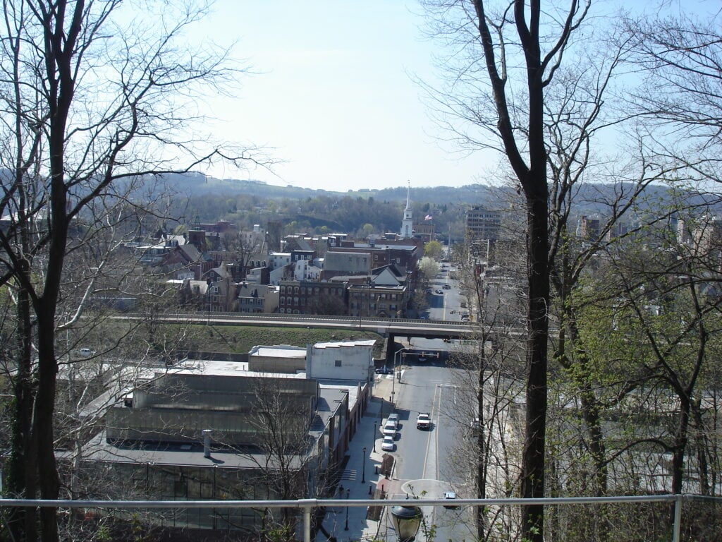 Downtown Easton viewed from College Hill